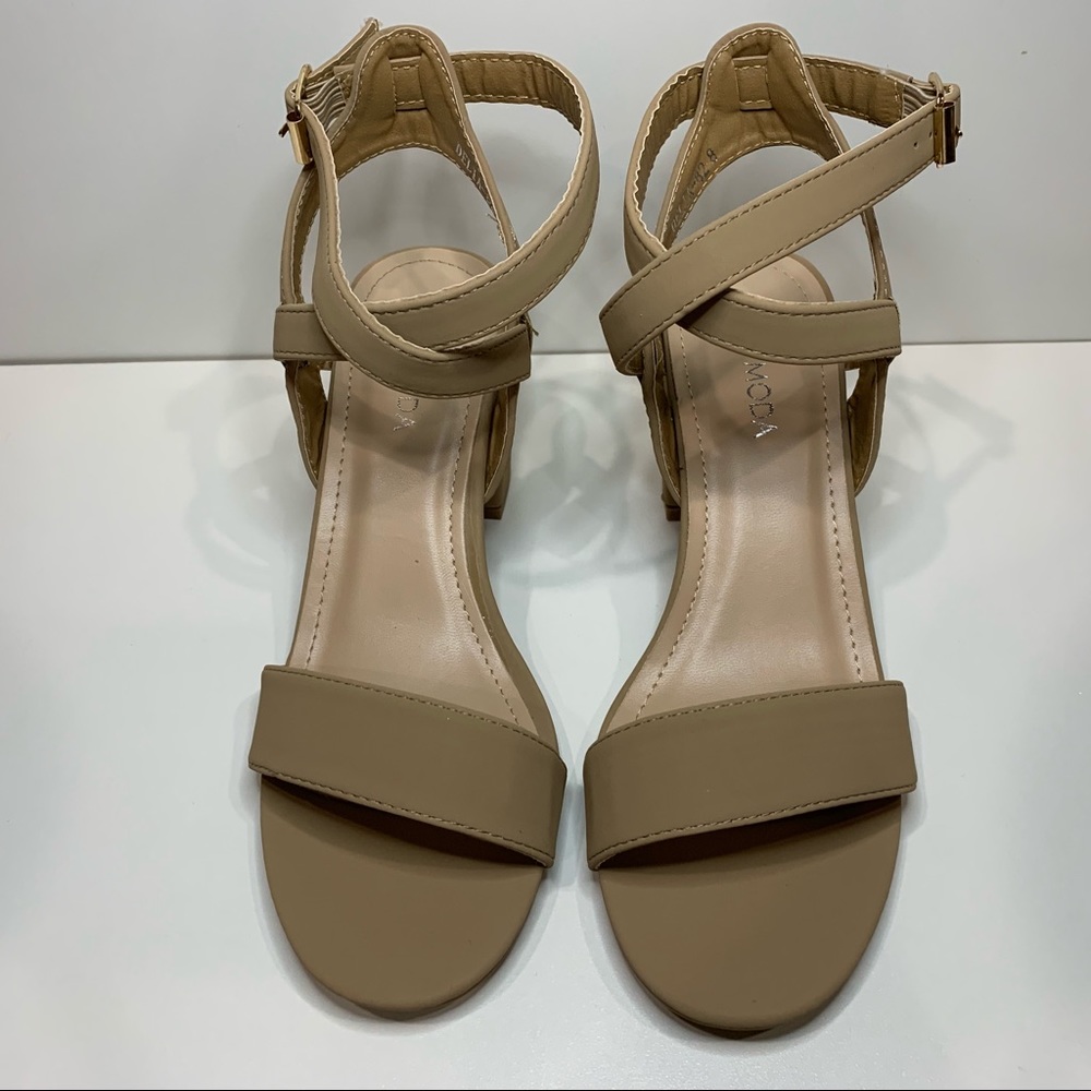 - Top Moda Taupe Heeled Sandals